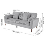 2-seater Chenille Upholstered Sofa With Pillows | Grey