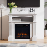 Remote Control Electric Fireplace With Wooden Mantel