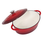 4.6l Enamelled Cast Iron Dutch Oven Pot For Bread Baking | Red