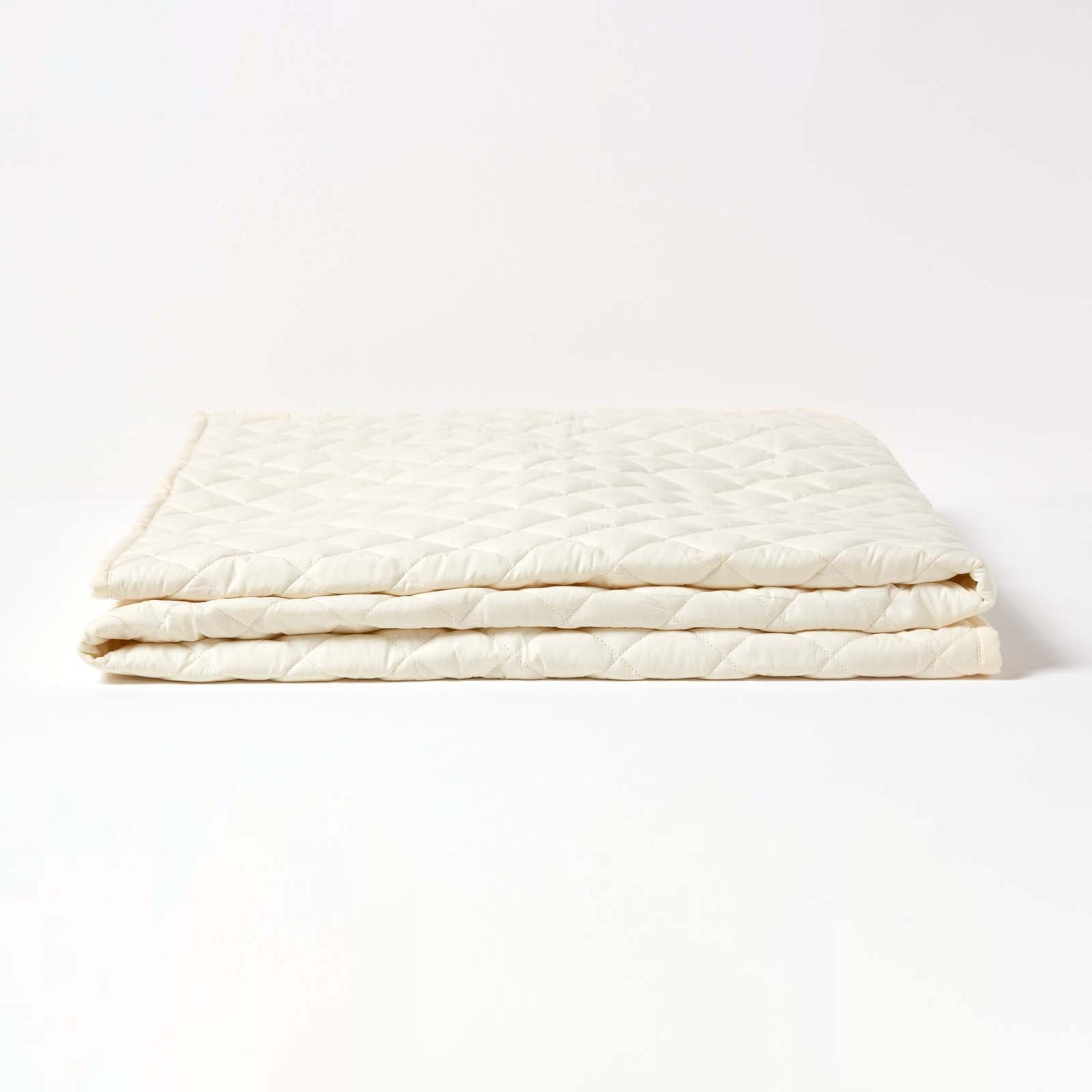 Organic 300 Tc Luxury Quilted Deep Fitted Mattress Protector | King | Beige