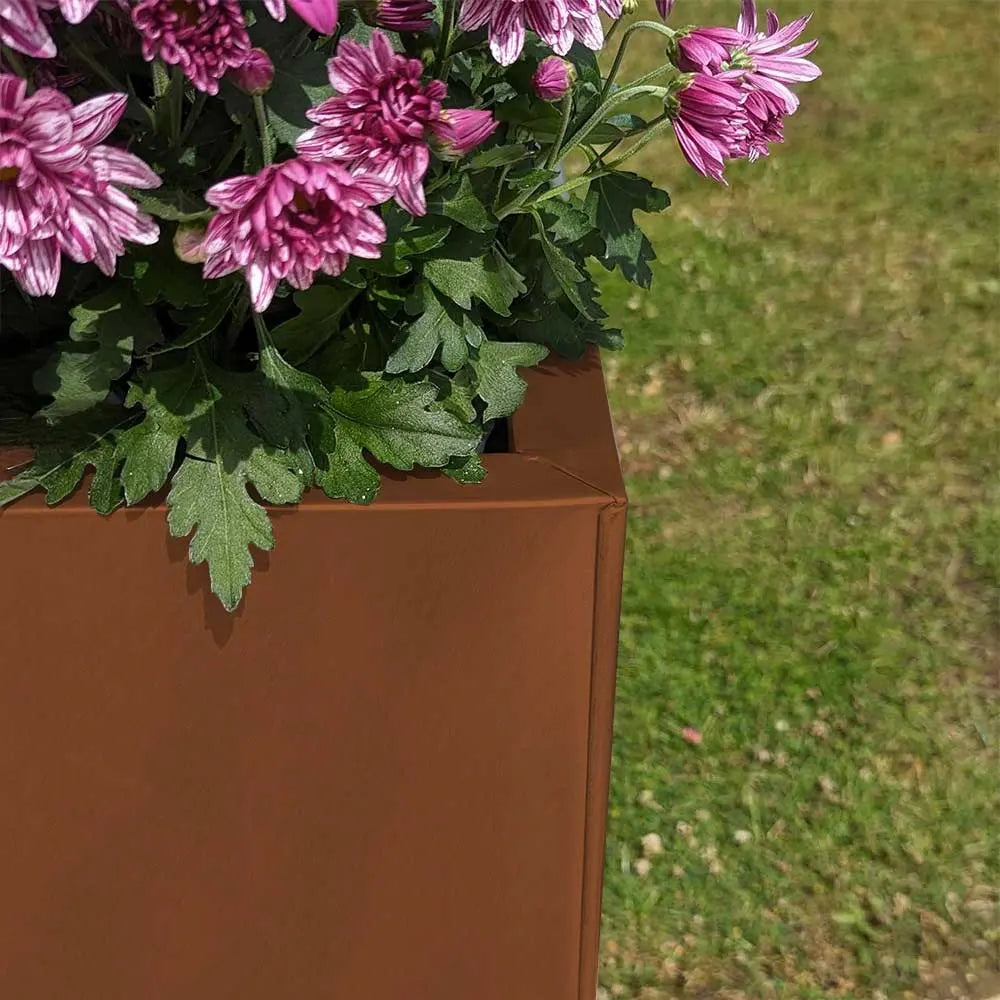 Long Zinc Galvanised Tall Trough Planter | 75cm x 25cm x 90cm | Copper