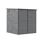 6 X 6ft Outdoor Storage Shed With Pent Roof, Pp Plastic Garden Shed With Window & Vent,  Waterproof Uv-resistant Tool Storage In Dark Grey Woodgrain