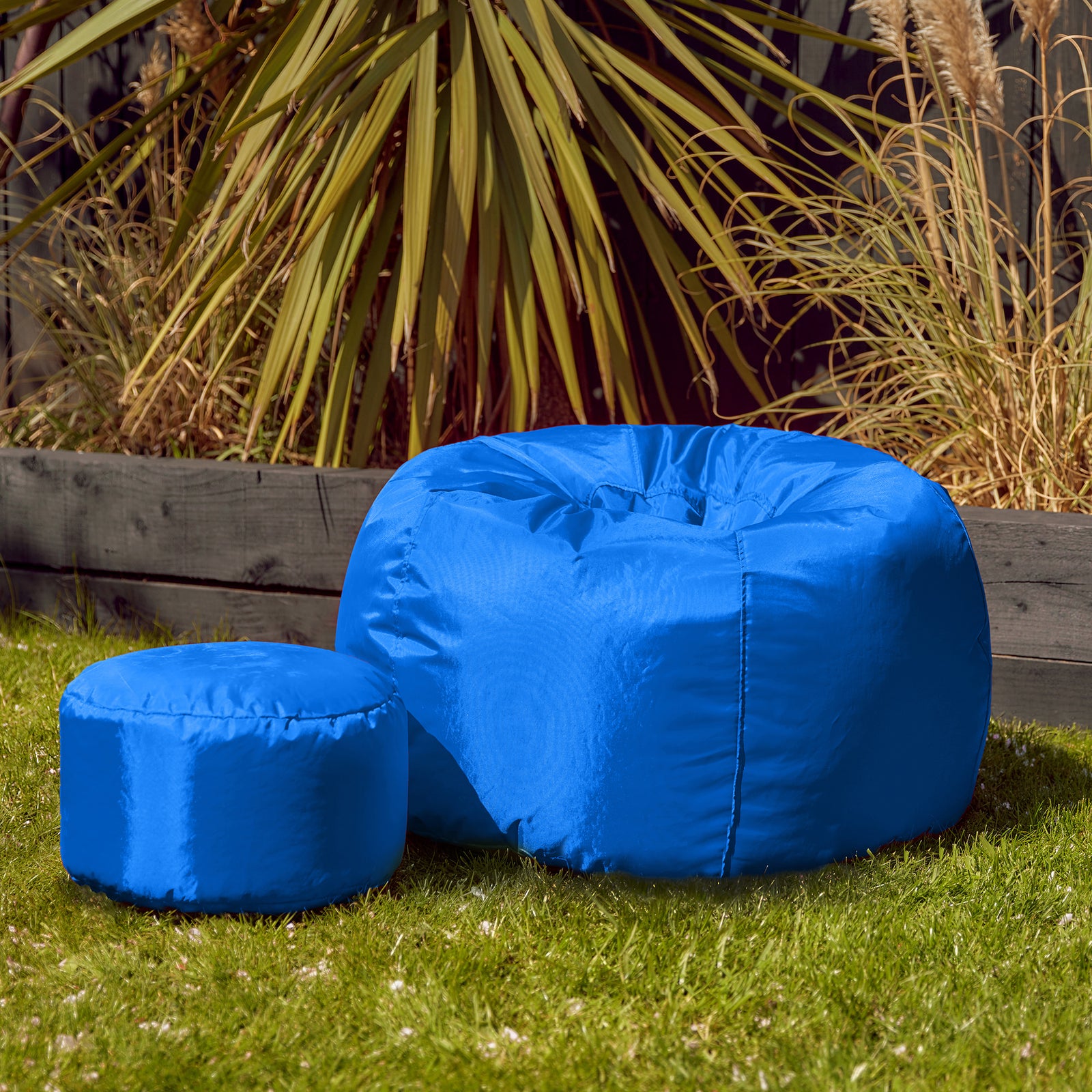 Classic Indoor Outdoor Bean Bag & Pouffe Chair | Blue