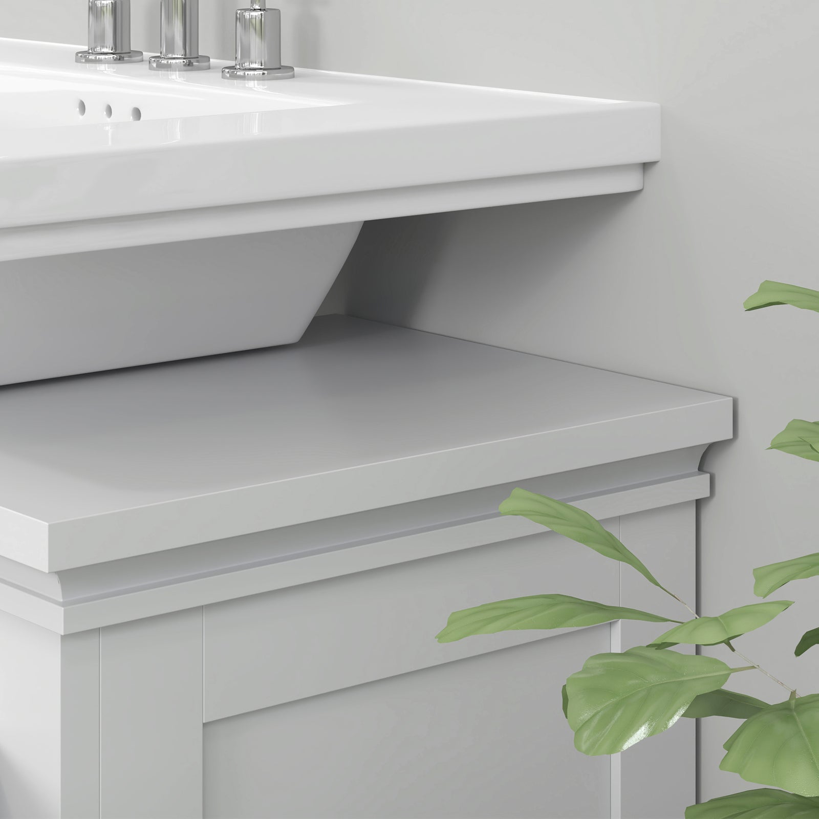 2-tier Bathroom Sink Cabinet, White