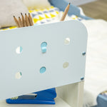 Kids Desk And Chair Set With Storage Shelves, Washable Cover | Blue