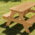 AIYAPLAY Kids Picnic Table Outdoor Wooden Natural Wood