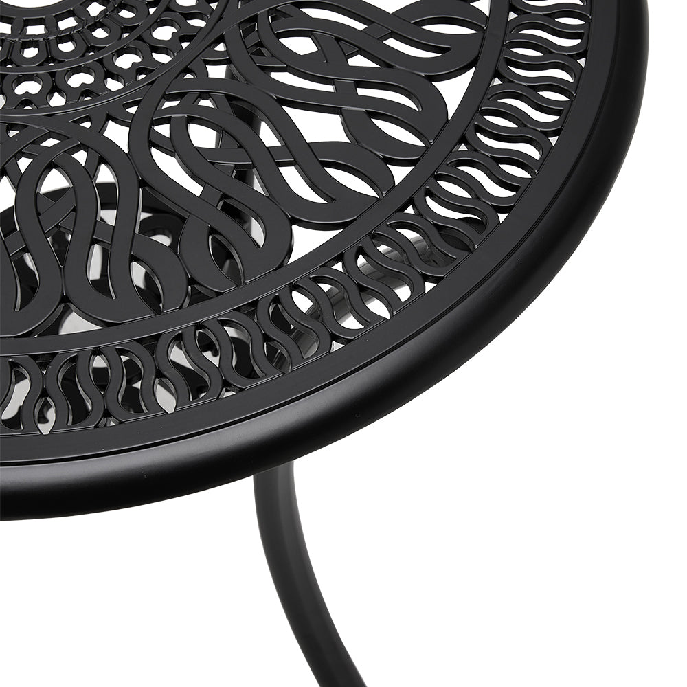 Cast Aluminium Round Patio Dining Table For Outdoor Garden - 60cm Dia X 62 Cm H