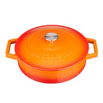 Cast Iron Casserole Dish 28cm Oven Proof Pan & Lid | 28cm | Orange