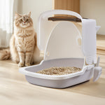 Detachable Flip-top Cat Litter Box With Scoop Easy Clean