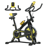 Sportnow Indoor Exercise Bike Stationary Bike Home Workout | Yellow