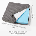 Quilted Polyester Armchair Booster Cushion Cover | 50cm x 50cm | Grey