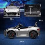 12v Kids Electric Car, Maserati Gran Turismo Folgore Licensed Ride On Car | Grey