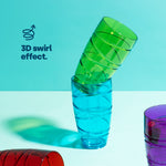Swirl Multicolour Plastic Tumbler Set Of 4