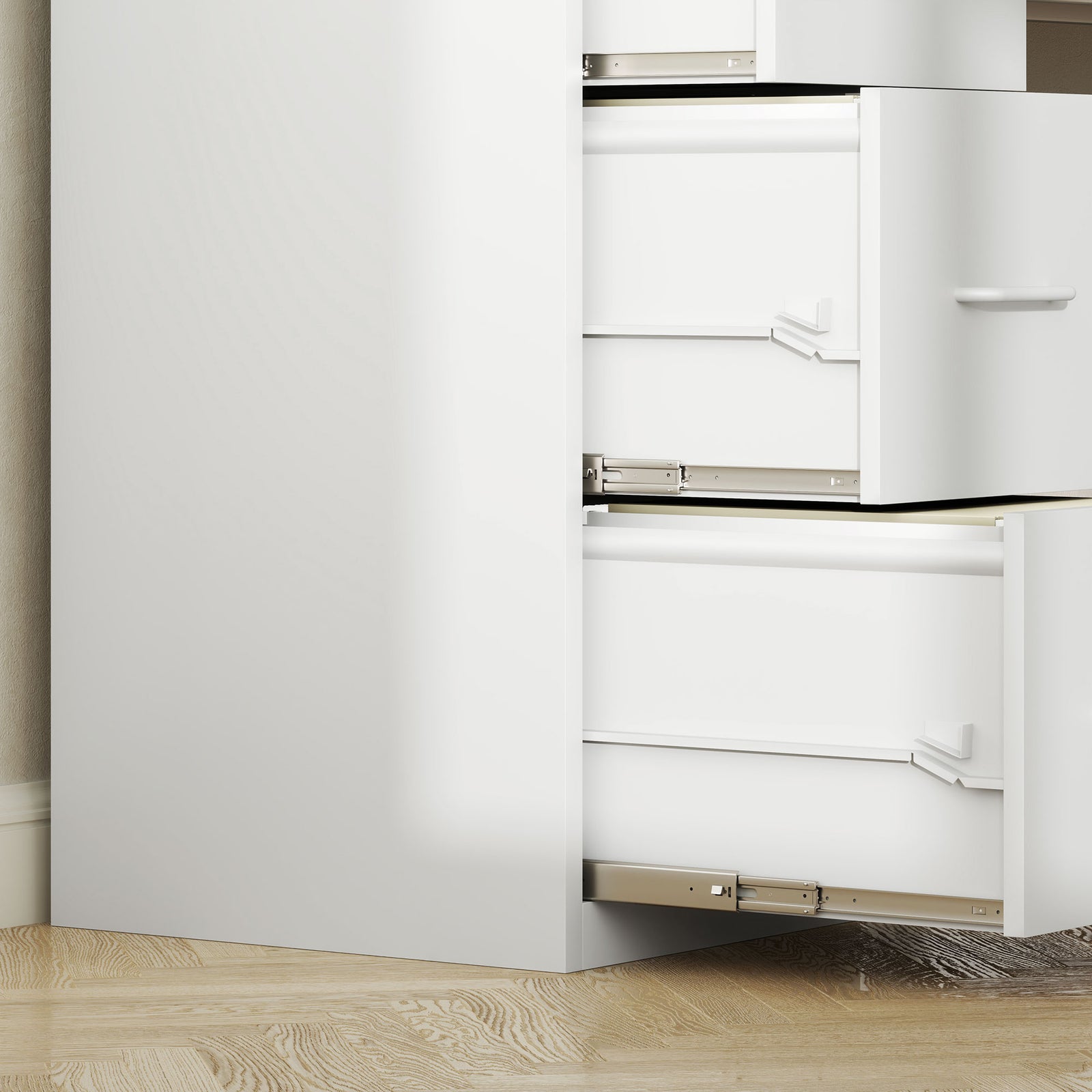 4 Drawer Filing Cabinet Steel File Cabinet For A4 | Extra Large | White