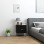 Bedside Table Bedside Cabinet With 2 Drawers For Bedroom | One Size | Black