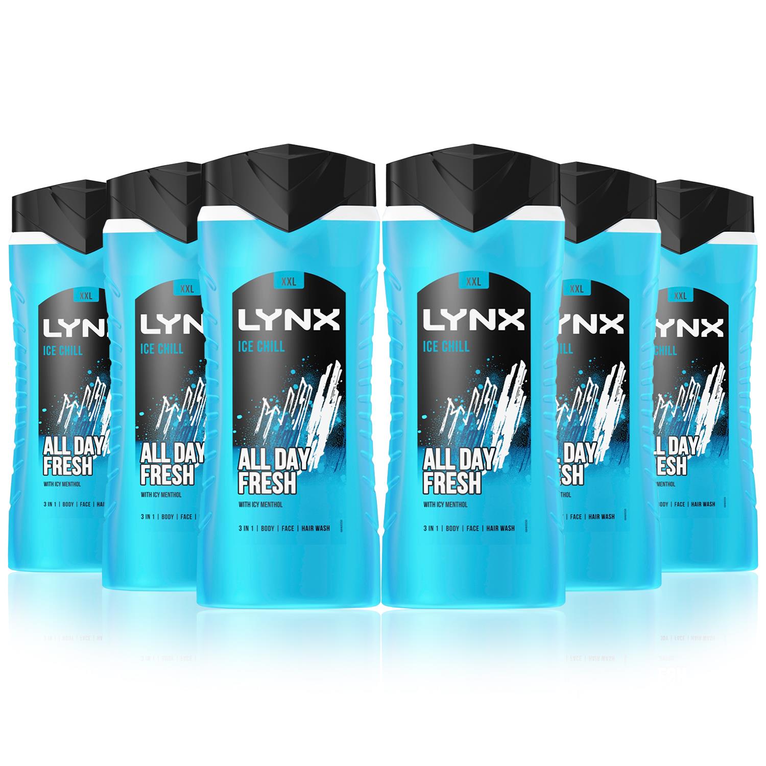 Ice Chill 12h Refreshing Fragrance Shower Gel Bodywash, 6x 500ml