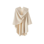 Elegant Cross Front Shawl Wrap | Beige