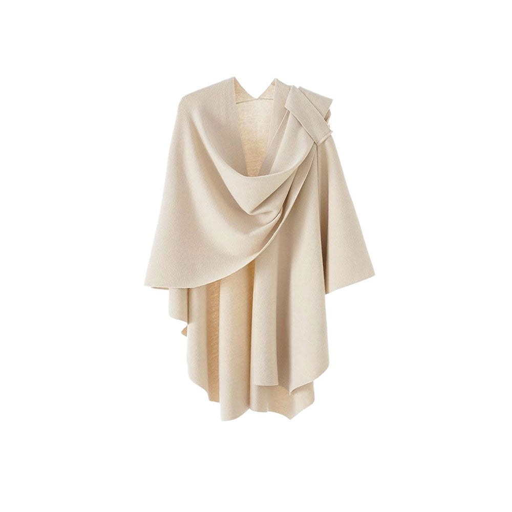 Elegant Cross Front Shawl Wrap | Beige