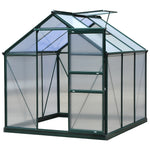 Polycarbonate Walk-in Greenhouse 6x6ft | Dark Green