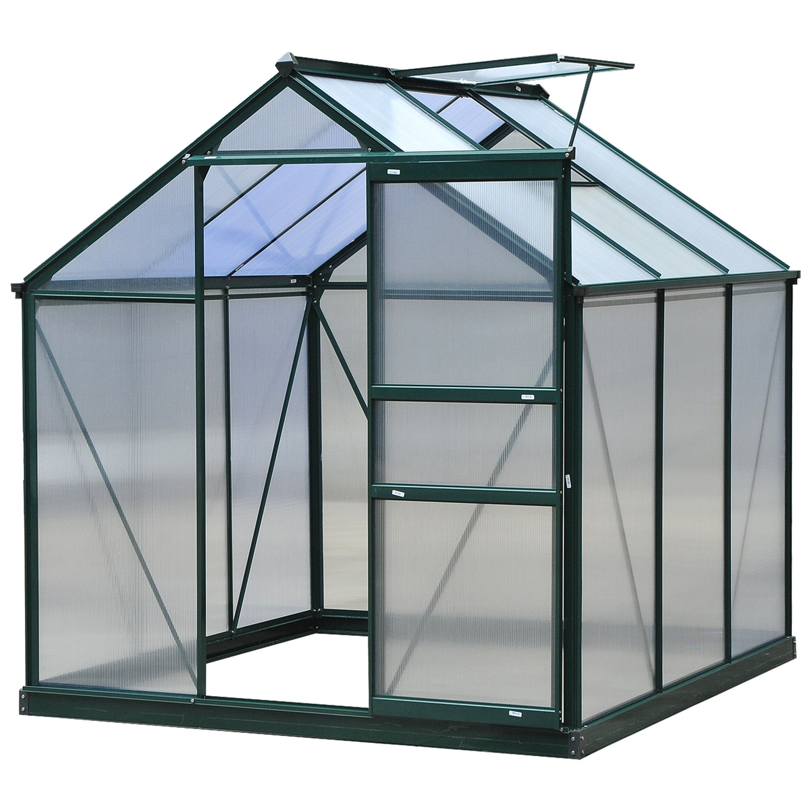 Polycarbonate Walk-in Greenhouse 6x6ft | Dark Green