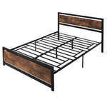 Single/double/king Metal Bed Frame With Headboard Footboard | King | Brown