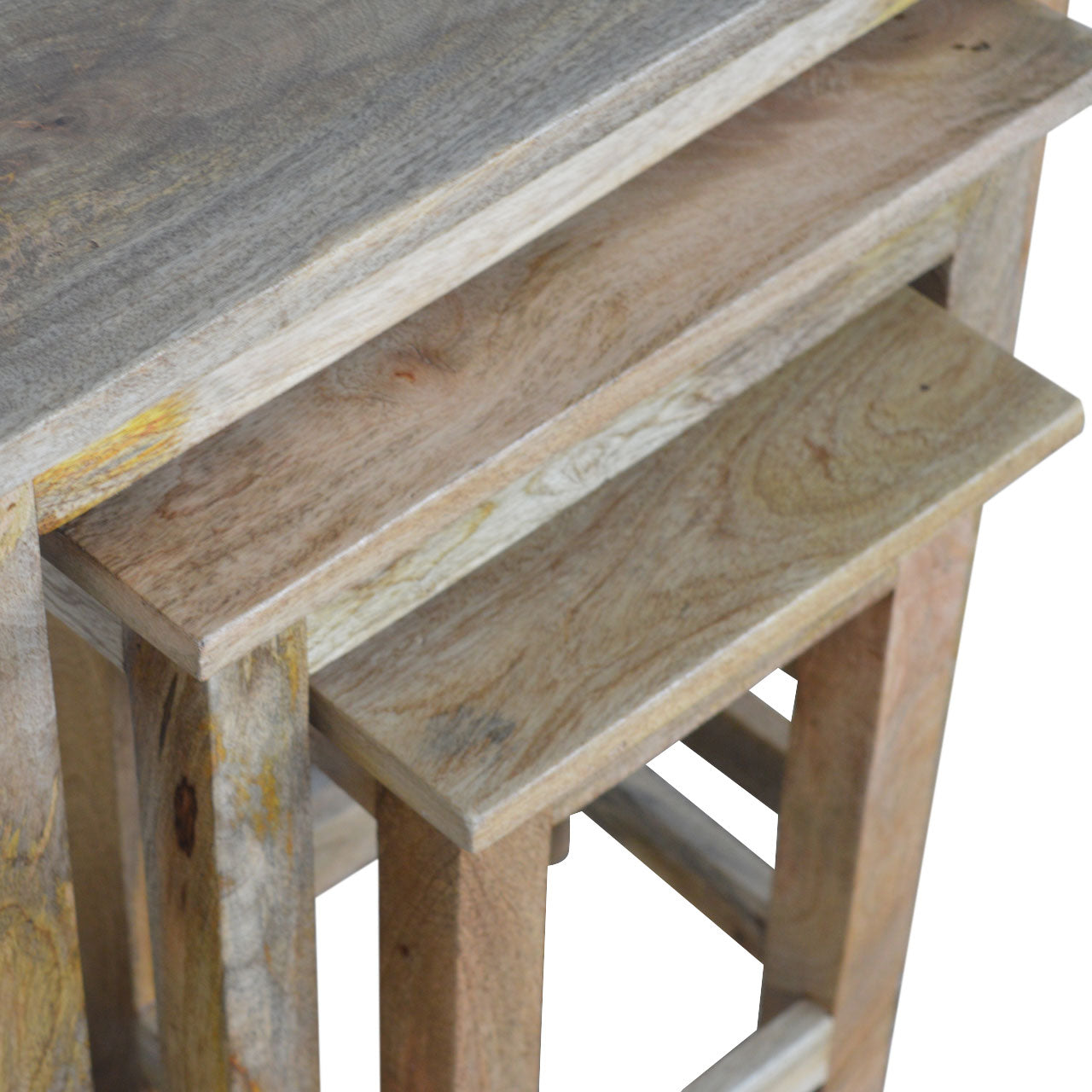 Country Solid Wood Stool Set Of 3