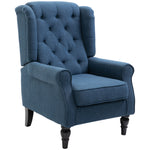 Accent Armchair Home Furniture Retro Tufted Club Wood | One Size | Blue