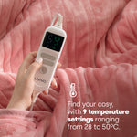 Electric Heated Fleece Over Blanket With Adjustable Digital Control & Safety Timer | Blush Pink