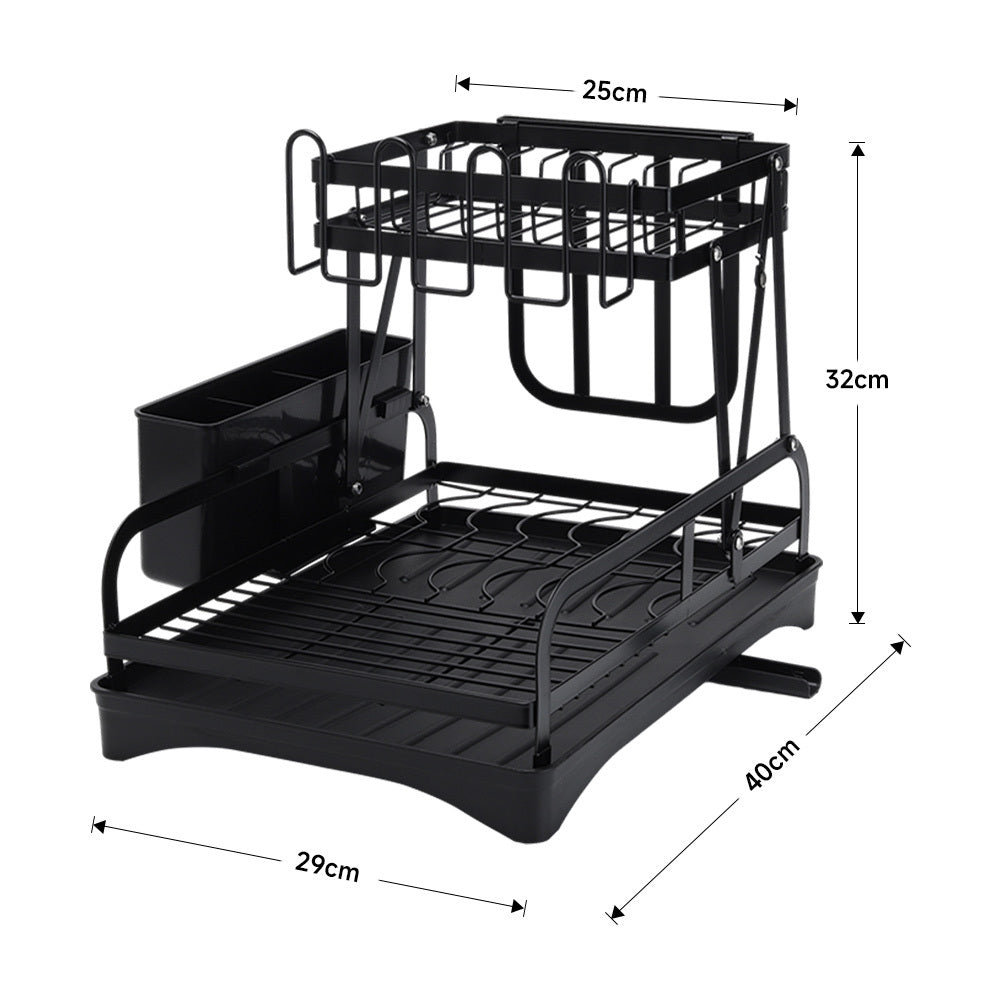 2-tier Dish Drainer With Drying Tray