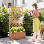 45l Garden Pine Planter W/ Trellis | Orange