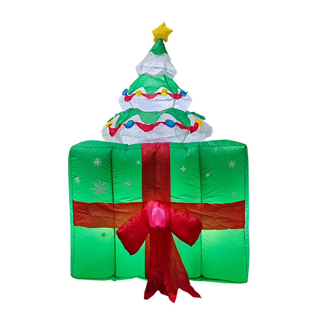 6ft Christmas Inflatable Liftable Santa Claus With Gift Box Decorations