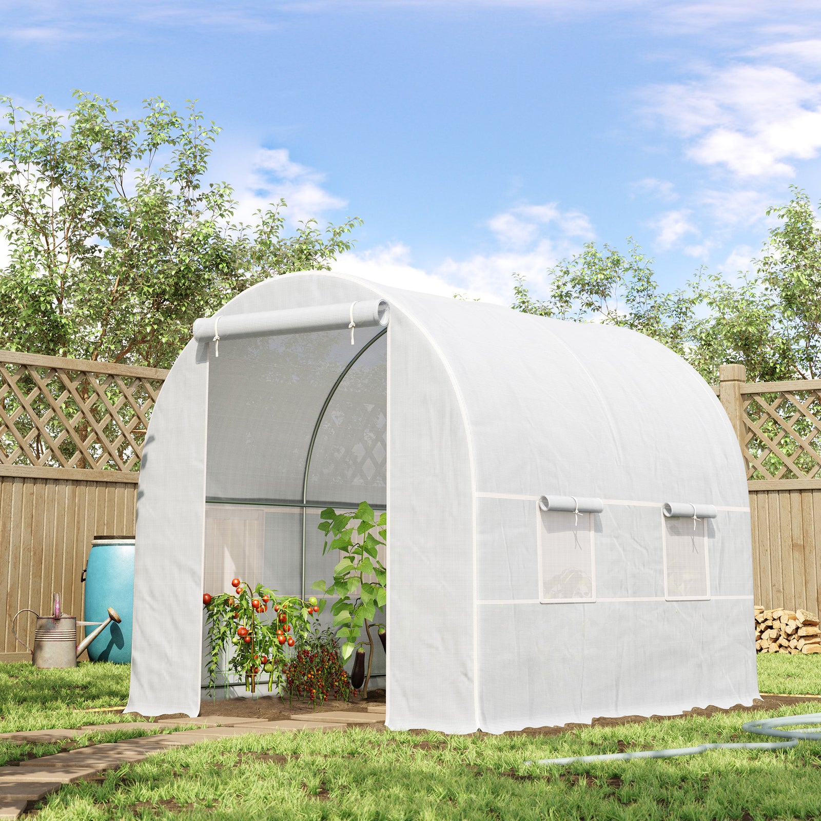 Garden Greenhouse Polytunnel 2.5lx2w M