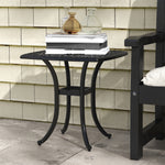 53cm Outdoor Square Side Table, Cast Aluminum - Black