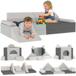 Kids Play Sofa, 12 Pieces Foam Modular Convertible Sofa | Grey