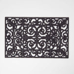 Black Wrought Iron Effect Parisian Rubber Doormat | 70 x 45cm | Black