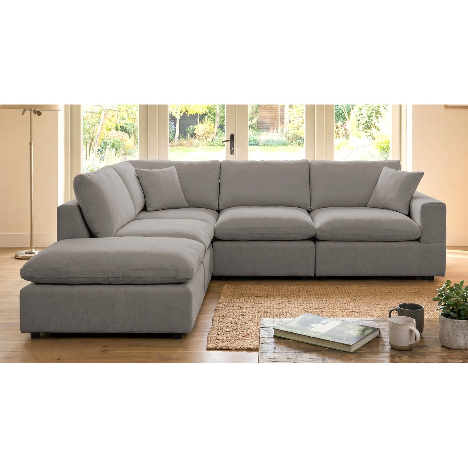 Cotleigh Reversible 5-piece Modular Corner Sofa | Grey