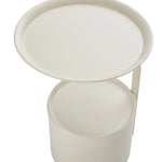 Breeins Modern Metal Side Table With Cylindrical Storage
