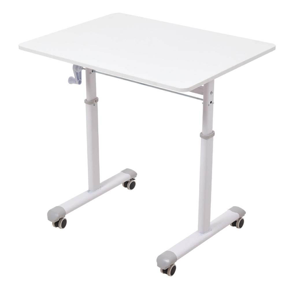Manual Standing Height-adjustable Desk Computer Desk With Wheels | Small