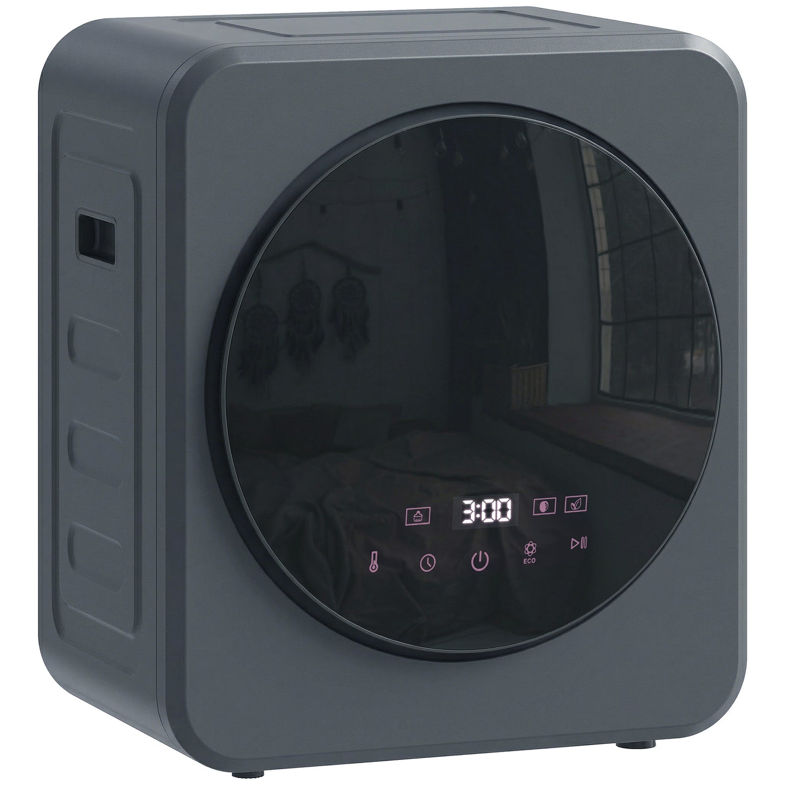 800w Compact Dryer Machine, 4kg Small Vented Tumble Dryer | Grey