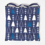 Christmas Seat Pad With Straps 100% Cotton 40 x 40cm | 40cm x 40cm | Blue