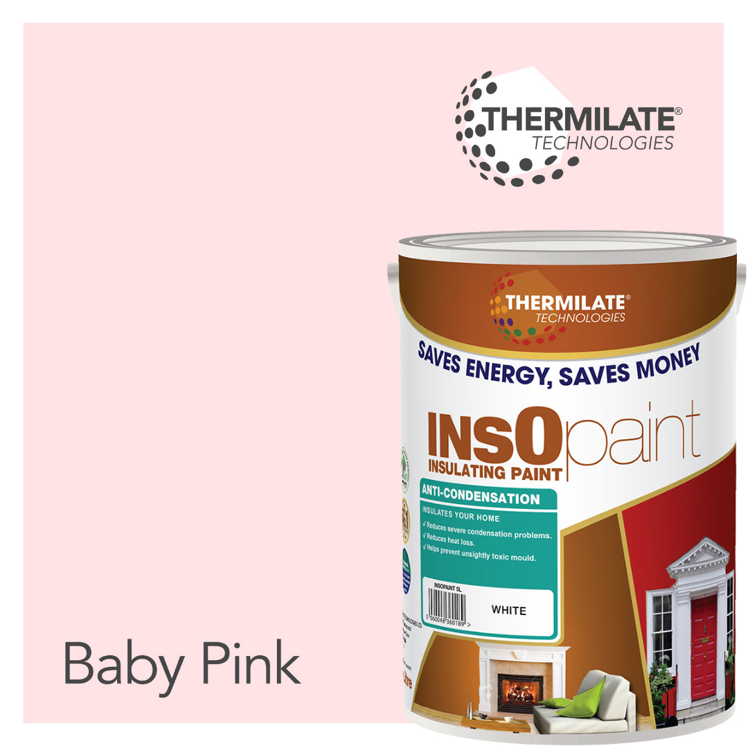 Insopaint Anti Condensation Paint - Stops Condensation On Interior Walls & Ceilings | 5l | Baby Pink