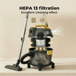 Wet And Dry Cylinder Vacuum Cleaner Powerful Suction Hepa 1000w 15l | Black