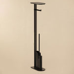 Silicone Toilet Brush With Toilet Roll Holder, Flat Collection | Matte Black