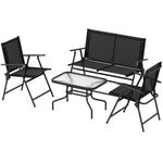 Black 4-piece Patio Set With Mesh Seats