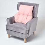 Cotton Back Support Thick Lumbar Cushion | Pink