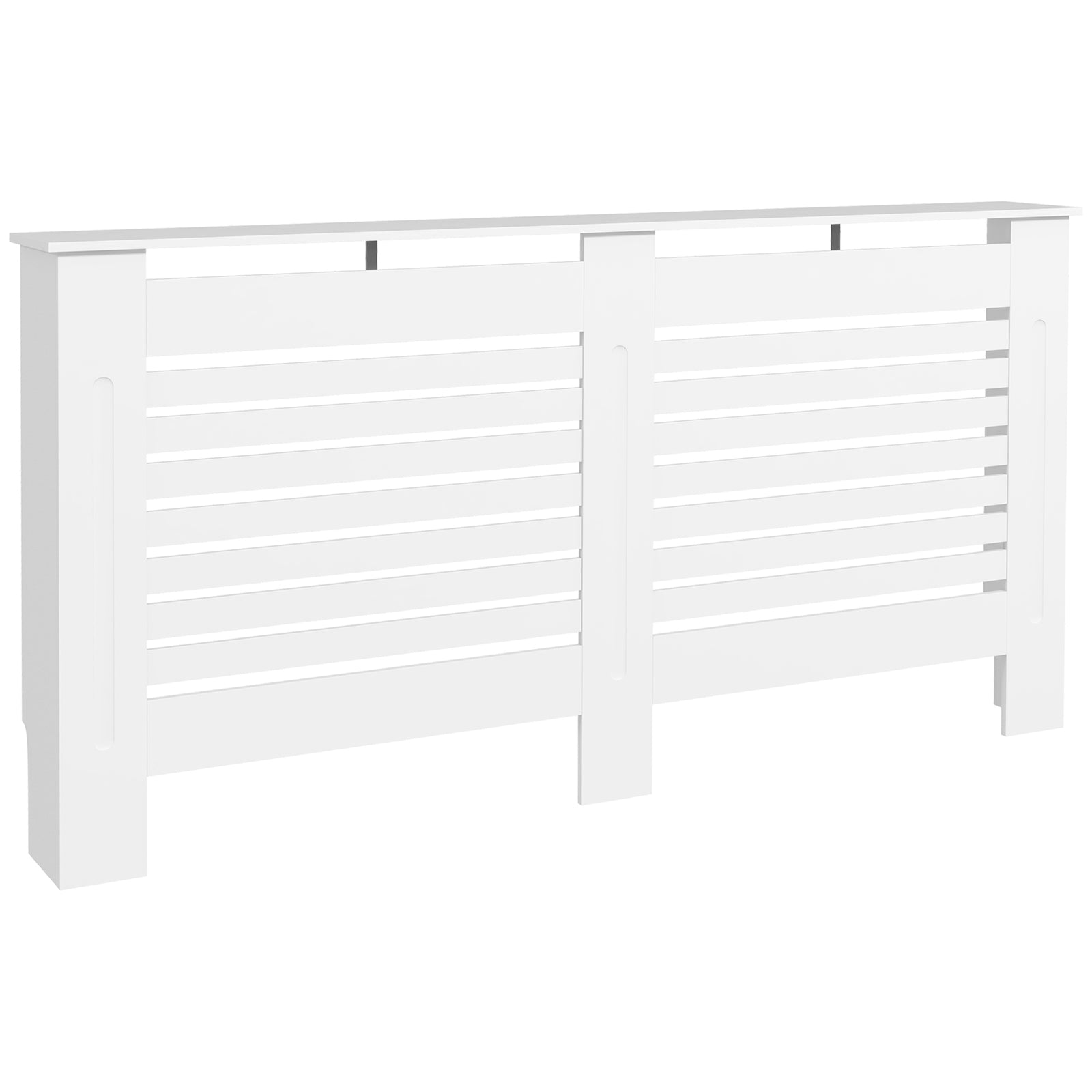 Modern Radiator Cover Cabinet Slatted Design 112/152/172cm | Medium | White