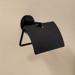 Toilet Roll Holder With Cover, Matt Black Hidden Fixings Start Collection