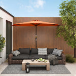 2.7m Metal Frame Garden Furniture Parasol Half Round Umbrella | Orange