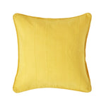 Cotton Rajput Ribbed Cushion Cover | 60cm x 60cm | Yellow