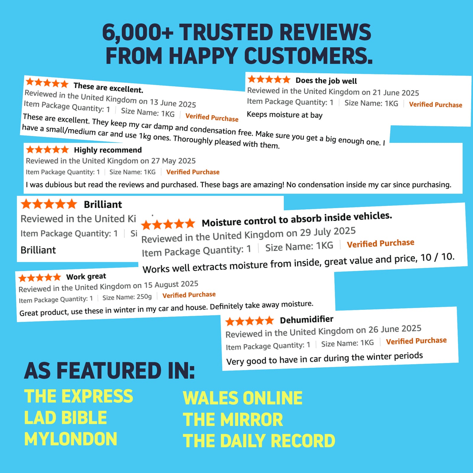 Hillington 1kg Car Dehumidifier Bags 2 Pack Reusable Moisture Absorbers